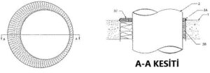 Duvar veya Döşemeden Geçen Boru için Yangın Durdurucu Detayı C-AJ-1076