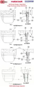 Şaft Duvarı Alçıpan -Tavan Derzi Yangın Durdurucu Detayı HW-D-0119