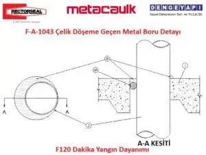 F-A-1043 Çelik Döşeme Geçen Metal Boru Detayı