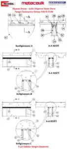 Alçıpan Duvar - Çelik Döşeme Tavan Derzi Yangın İzolasyonu Detayı HW-D-0146