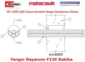 W-J-1087 Şaft Geçen Konduit Yangın Durdurucu Detayı