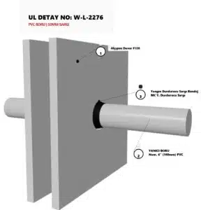 Yanıcı Boru Yangın Bariyeri Alçıpan Detayı W-L-2276
