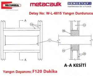 Şaft Geçen Busbar Yangın Durdurucu Detayı W-L-6015