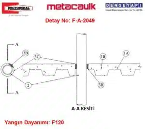 Çelik Döşemeden Geçen Yanıcı Boru Geçişi F-A-2049
