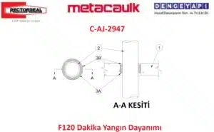 PVC Yanıcı Boru Yangın Durdurucu Conta Detayı C-AJ-2947