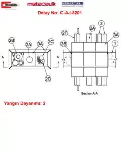 Yangın Durdurucu Kablo Transit Çerçeve | Boru ve Kablo Geçişi C-AJ-8201