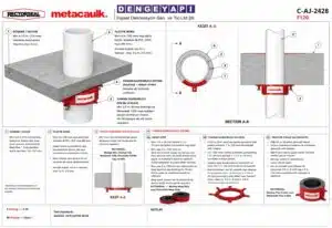 Yanıcı Boru Geçişlerinde Yangın durdurucu Kelepçe Detayı C-AJ-2428