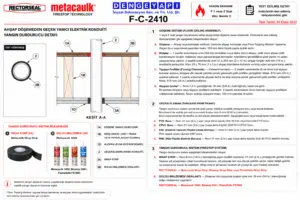 Ahşap Döşemeden Geçen Yanıcı Elektrik Konduiti Yangın Durdurucu Detayı F-C-2410