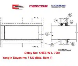Alçıpan Duvar Üzerinden Çelik Hava Kanalı Geçişi için W-L-7081