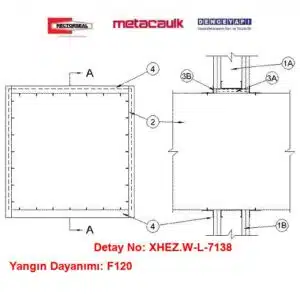 Alçıpan Duvar Üzerinden Çelik Hava Kanalı Geçişi için W-L-7138